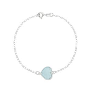 Pulseira de Zircônia Azul Claro em Prata 925